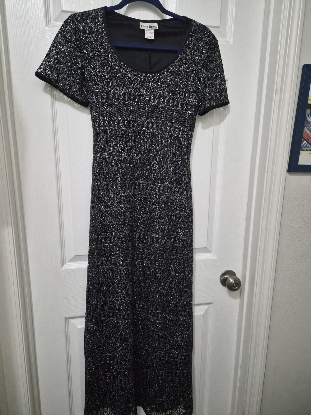 Ultra Dress Collection Black & Silver Maxi Dress